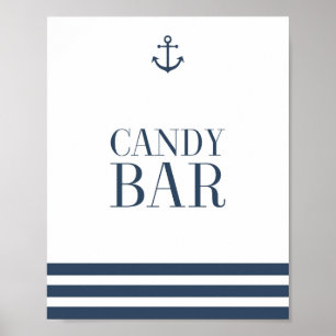 Nautical Snoep Bar Wedding Sign Poster