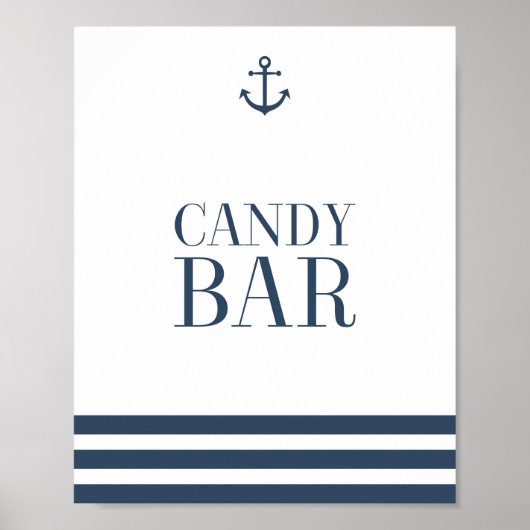 Nautical Snoep Bar Wedding Sign Poster (Voorkant)