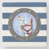 Nautical Snorkeling Westies Stone Onderzetter (Voorkant)
