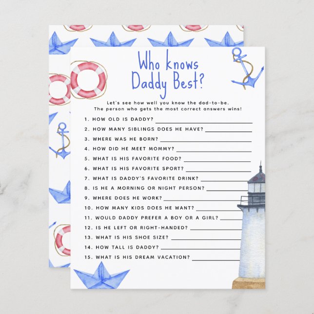 Nautical - Spel Wie kent papa het beste