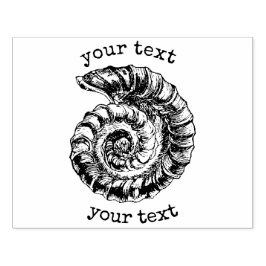 Nautical Spiral Zee Shell met de Tekst van de Dou Rubberstempel