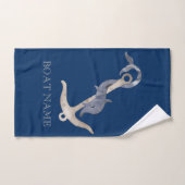 Nautical Spirit Anchor Dolphin Navy Blue Bad Handdoek (Handdoek)