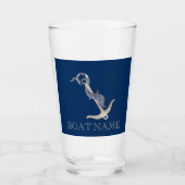 Nautical Spirit Anchor Dolphin Navy Blue Glas (Voorkant)