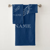 Nautical Spirit Anchor Navy Blue Bad Handdoek (Insitu)