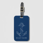 Nautical Spirit Anchor Navy Blue Bagagelabel (Voorkant (verticaal))
