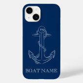 Nautical Spirit Anchor Navy Blue Case-Mate iPhone Case (Achterkant)