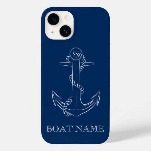 Nautical Spirit Anchor Navy Blue Case-Mate iPhone Case (Achterkant)