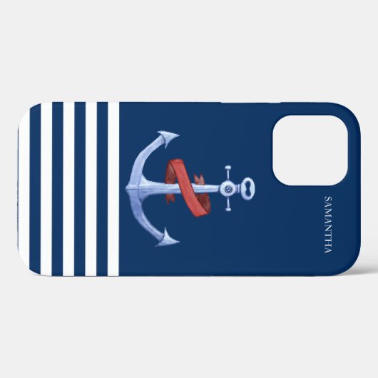 Nautical Spirit Anchor, Navy Blue Case-Mate iPhone Case (Achterkant (horizontaal))