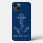 Nautical Spirit Anchor Navy Blue Case-Mate iPhone Case (Achterkant)