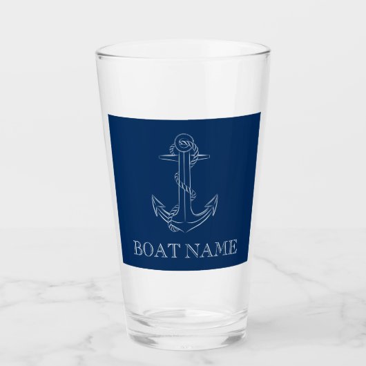 Nautical Spirit Anchor Navy Blue Glas (Voorkant)
