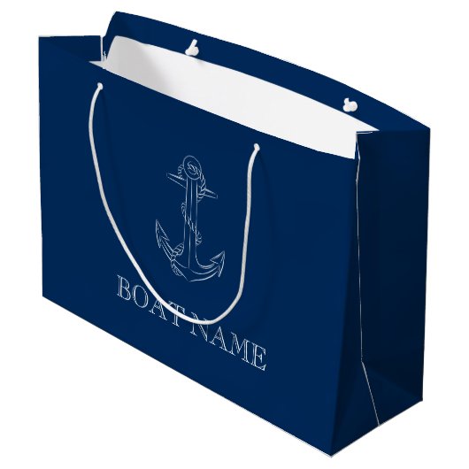 Nautical Spirit Anchor Navy Blue Groot Cadeauzakje (Achterkant Gekanteld)