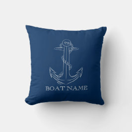Nautical Spirit Anchor Navy Blue Kussen