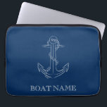 Nautical Spirit Anchor Navy Blue Laptop Sleeve<br><div class="desc">Dit afbeelding is voorzien van een anker op een blauw marineachtergrond.</div>