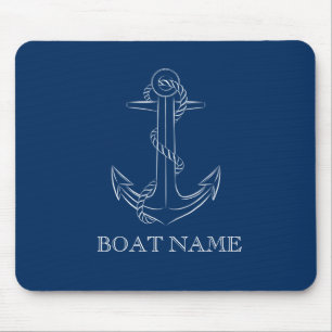 Nautical Spirit Anchor Navy Blue Muismat