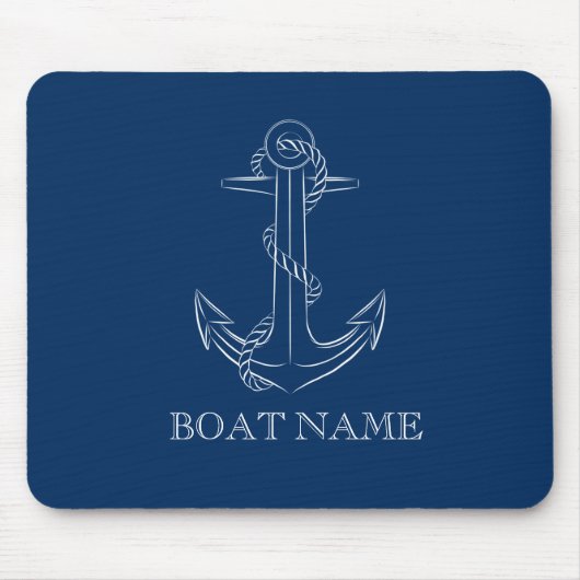 Nautical Spirit Anchor Navy Blue Muismat (Voorkant)
