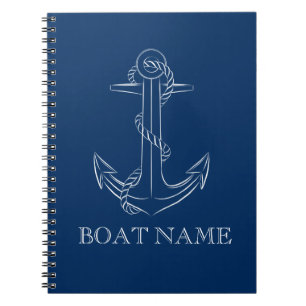 Nautical Spirit Anchor Navy Blue Notitieboek