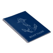 Nautical Spirit Anchor Navy Blue Notitieboek (Rechterzijde)