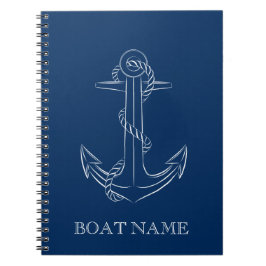 Nautical Spirit Anchor Navy Blue Notitieboek