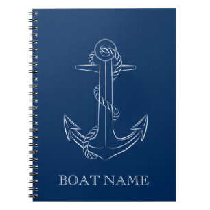 Nautical Spirit Anchor Navy Blue Notitieboek