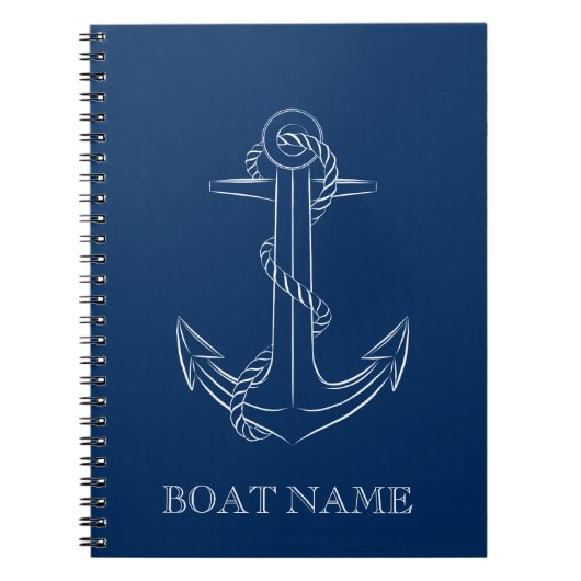 Nautical Spirit Anchor Navy Blue Notitieboek (Voorkant)
