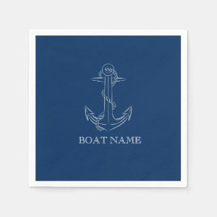 Nautical Spirit Anchor Navy Blue Servet