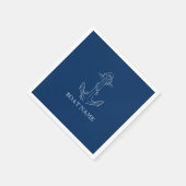Nautical Spirit Anchor Navy Blue Servet (Hoek)