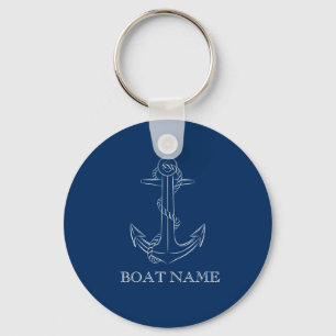 Nautical Spirit Anchor Navy Blue Sleutelhanger