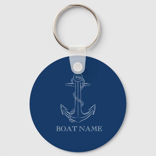 Nautical Spirit Anchor Navy Blue Sleutelhanger (Voorkant)