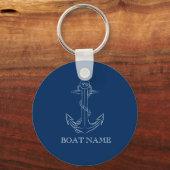 Nautical Spirit Anchor Navy Blue Sleutelhanger (Voorkant)