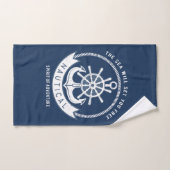 Nautical Spirit Anchor, Wiel, Navy Blue Bad Handdoek (Handdoek)