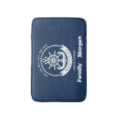 Nautical Spirit Anchor, Wiel, Navy Blue Badmat (Voorkant Verticaal)