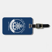 Nautical Spirit Anchor, Wiel, Navy Blue Bagagelabel (Voorkant horizontaal)