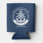 Nautical Spirit Anchor, Wiel, Navy Blue Blikjeskoeler (Voorkant)
