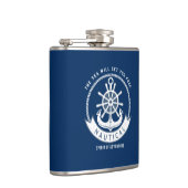 Nautical Spirit Anchor, Wiel, Navy Blue Heupfles (Rechts)
