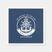 Nautical Spirit Anchor, Wiel, Navy Blue Servet (Voorkant)