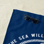 Nautical Spirit Anchor, Wiel, Navy Blue, Stripes Strandlaken (In situ)