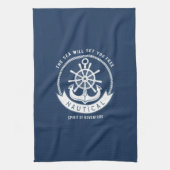 Nautical Spirit Anchor, Wiel, Navy Blue Theedoek (Verticaal)