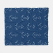 Nautical Spirit Anchors, Navy Blue Fleece Deken (Voorkant (Horizontaal))