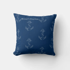 Nautical Spirit Anchors Navy Blue Kussen