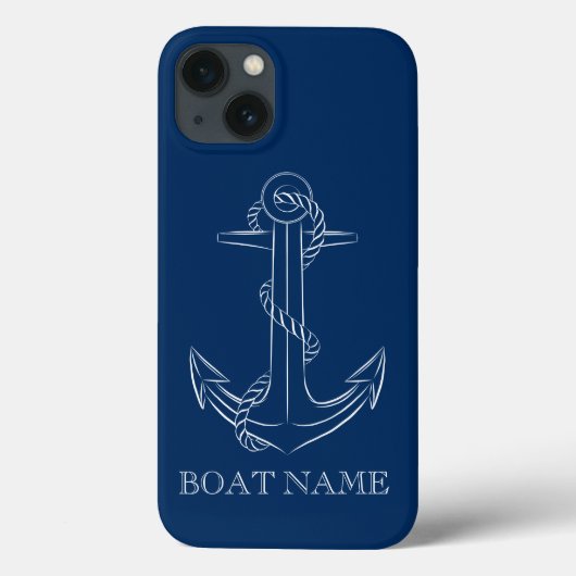 Nautical Spirit Anker Marineblauw Case-Mate iPhone Case (Achterkant)