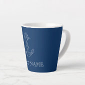Nautical Spirit Anker Marineblauw Latte Mok (Rechterhoek)