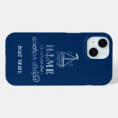 Nautical Spirit Boot Marineblauw   Case-Mate iPhone Case (Achterkant (horizontaal))