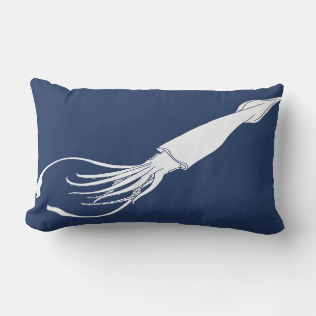 Nautical Squid Lumbar Pillow Kussen (Voorkant)