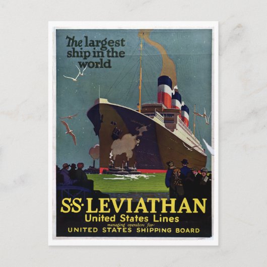  Nautical SS Leviathan Cruise Briefkaart (Voorkant)