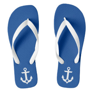 Nautical Star Anchor Blue en White Teenslippers