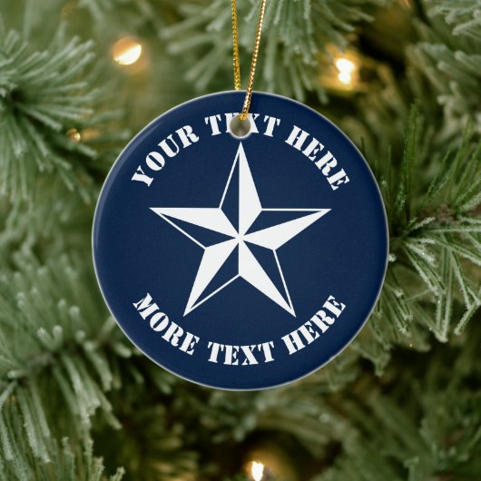 Nautical star custom Christmas ornament for sailor (Boom)