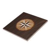 Nautical Star Dark Wood Marquetry Kijk uit Tegeltje (Zijkant)