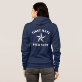 Nautical star navy blue and white hoodie voor vrou (Achterkant volledig)