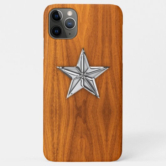 Nautical Star on Teak Veneer Style Case-Mate iPhone Case (Achterkant)