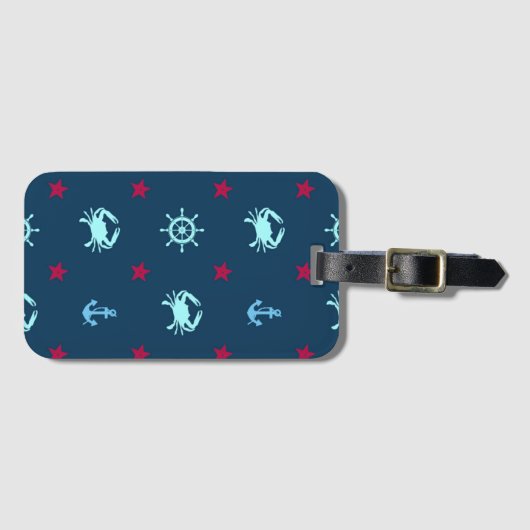 Nautical Star Pattern Bagagelabel (Voorkant (horizontaal))